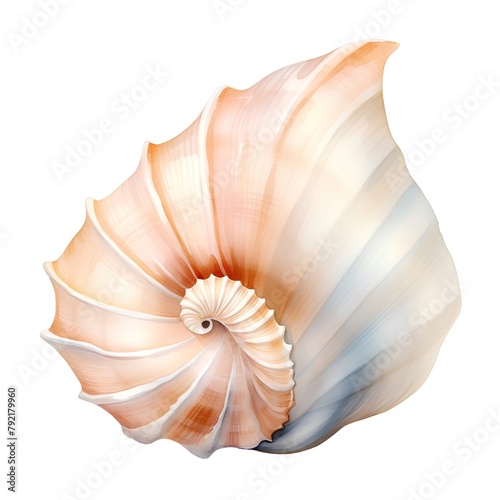 Illustration of a seashell isolated on white background. Clipping path included.