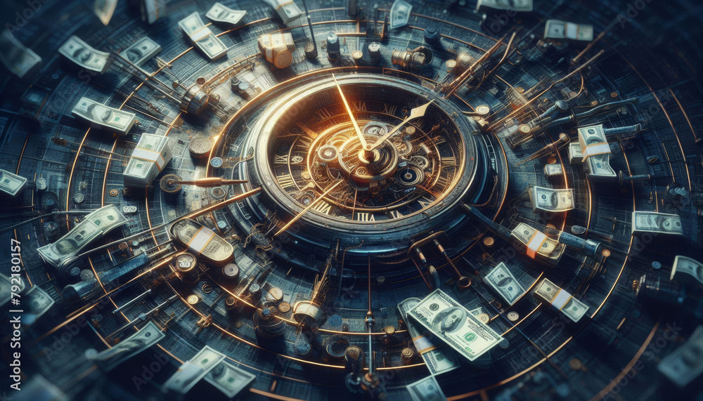 Fototapeta premium Time is flowing - Time stops for none - Time is the most powerful - Generative AI