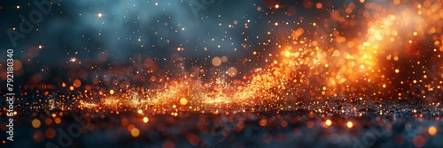 A background of sparks from a fire or fireworks in a dark night setting. 