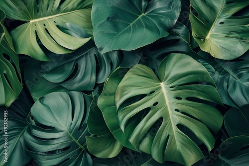 Abstract background of big green leaves - generative ai