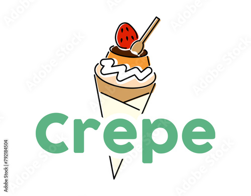 クレープのポップなイラストレーションです。