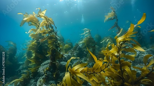 Discover the CO-sequestering power of blue carbon sinks such as kelp forests and seagrass meadows. Concept Blue Carbon, CO-sequestering, Kelp Forests, Seagrass Meadows, Carbon Sink