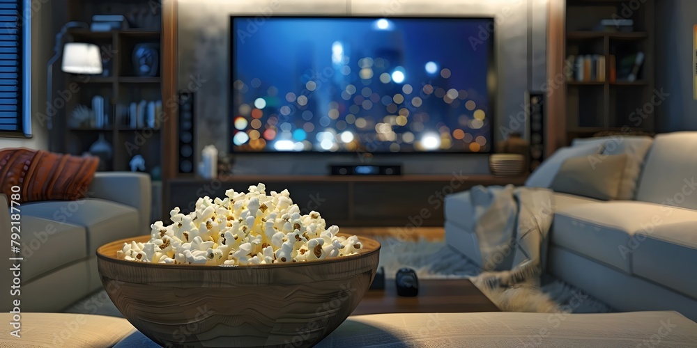 Delicious Popcorn Displayed in a Bowl Ideal Coffee Table Treat