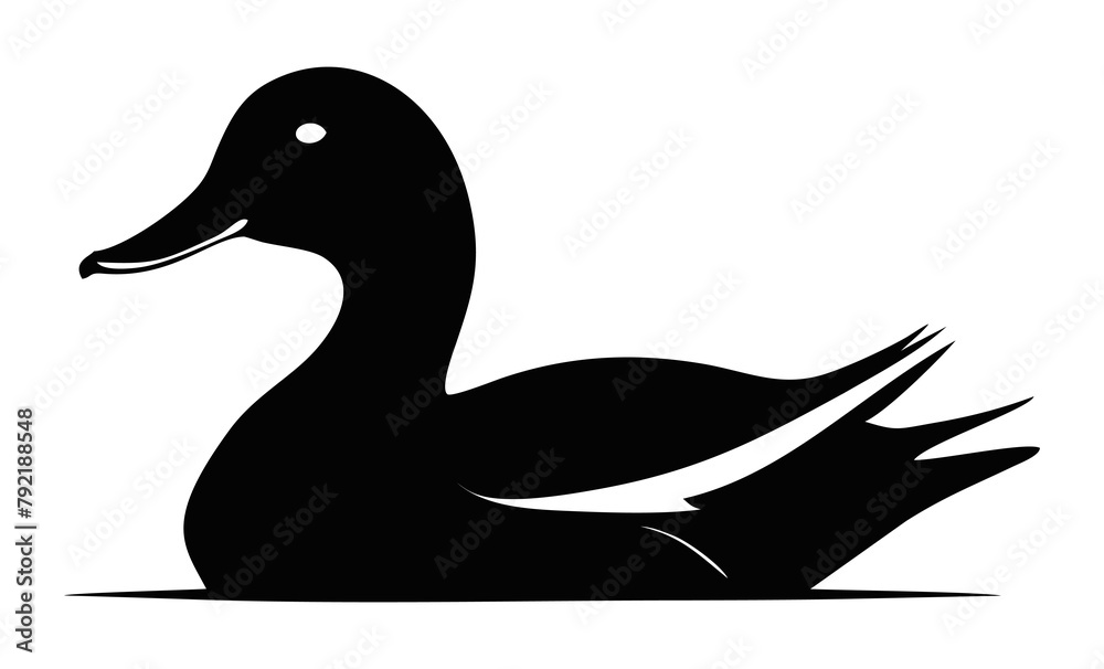 duck silhouette illustration. simple vector isolated on white background. decorative design for banner, poster, social media, sticker. generative ai duck silhouette illustration. simple vector isolated on white background. decorative design for banner, poster, social media, sticker. generative ai