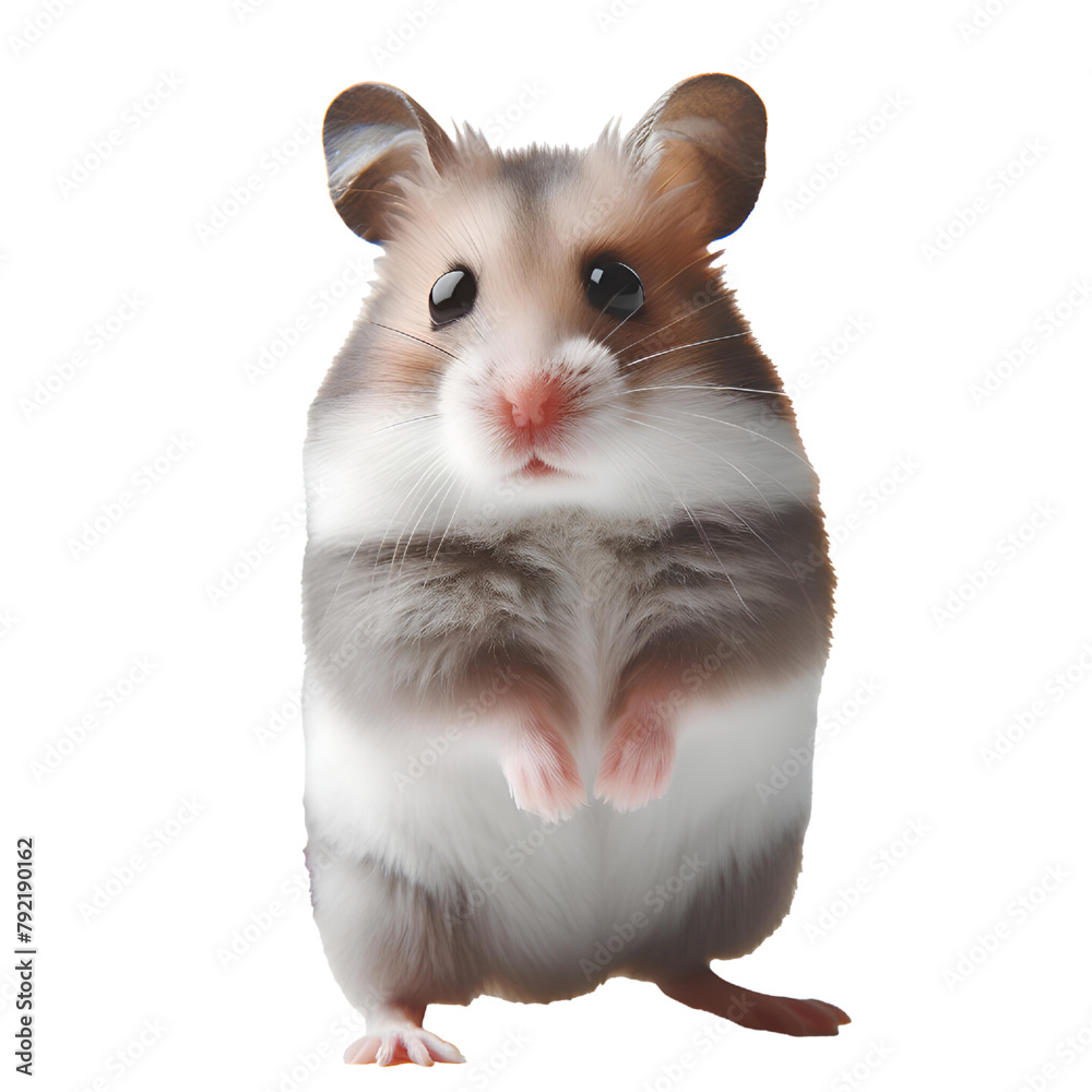 standing hamster isolated on a white background