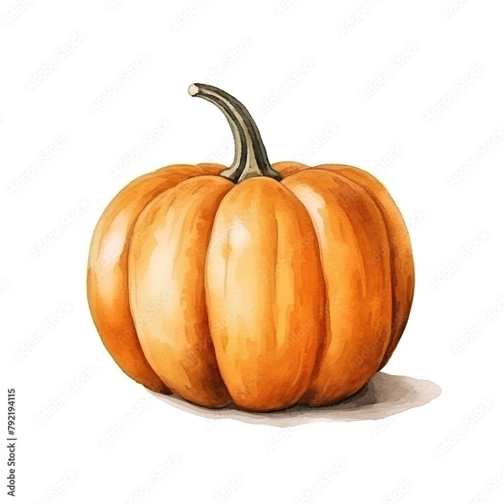 Pumpkin isolated on white background. Hand drawn watercolor illustration Pumpkin isolated on white background. Hand drawn watercolor illustration