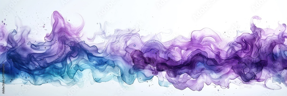 Purple and Blue Smoke on White Background Purple and Blue Smoke on White Background