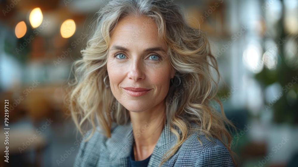Woman With Blonde Hair and Blue Eyes