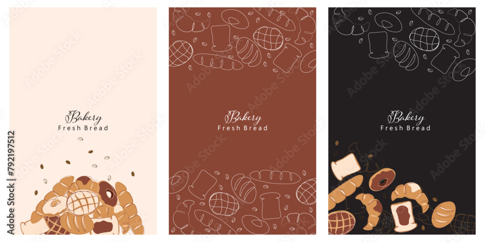 © Nartco - Set of Breads vector illustration banner. Baking, bakery, cooking, sweet products, pastries concept. Vector illustrations pattern background for posters, banners, cards, and advertisements. © Nartco - Set of Breads vector illustration banner. Baking, bakery, cooking, sweet products, pastries concept. Vector illustrations pattern background for posters, banners, cards, and advertisements.