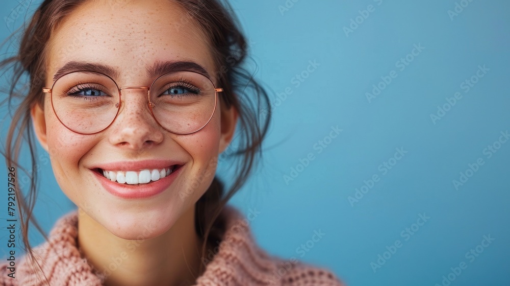 Woman in Glasses and Pink Sweater Woman in Glasses and Pink Sweater