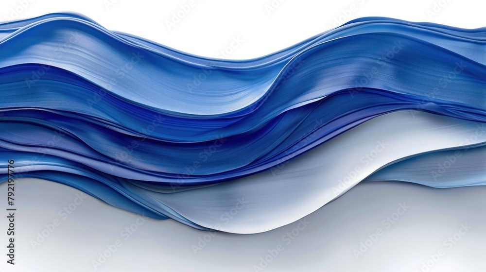 Blue and White Water Wave on White Background Blue and White Water Wave on White Background