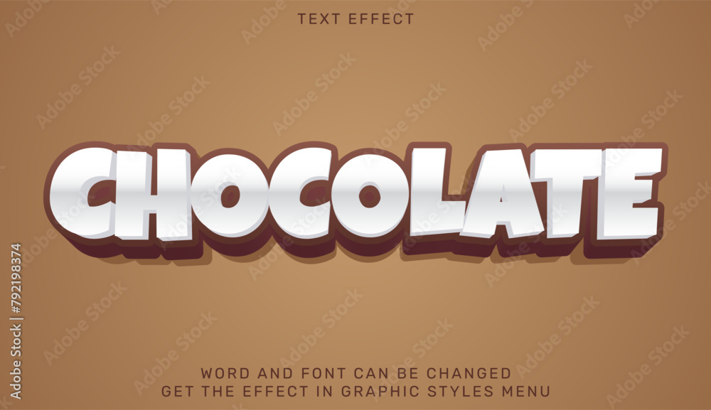 Chocolate text effect template in 3d design