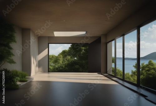 Empty space rendering background 3d interior minimal view The nature