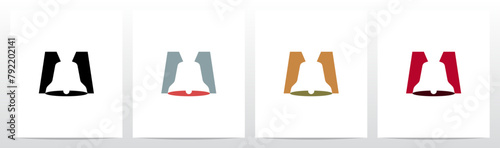 Bell On Letter Initial Logo Design M