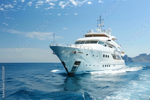 Luxury Yacht Cruising on Clear Blue Waters