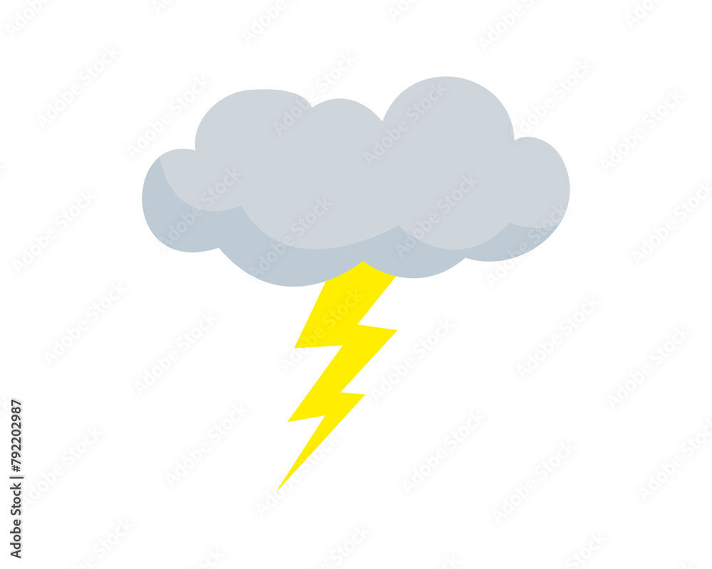 雷雲のシンプルなイラスト 雷雲のシンプルなイラスト