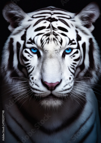 Majestic white tiger feline created by AI
