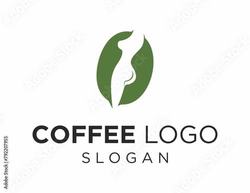 Logo about Coffee created using the CorelDraw application. on a white background.