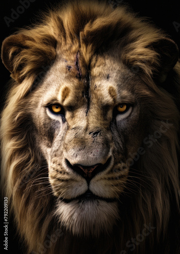 Majestic feline lion created by AI