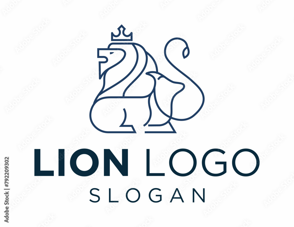 Logo about Lion created using the CorelDraw application. on a white background.