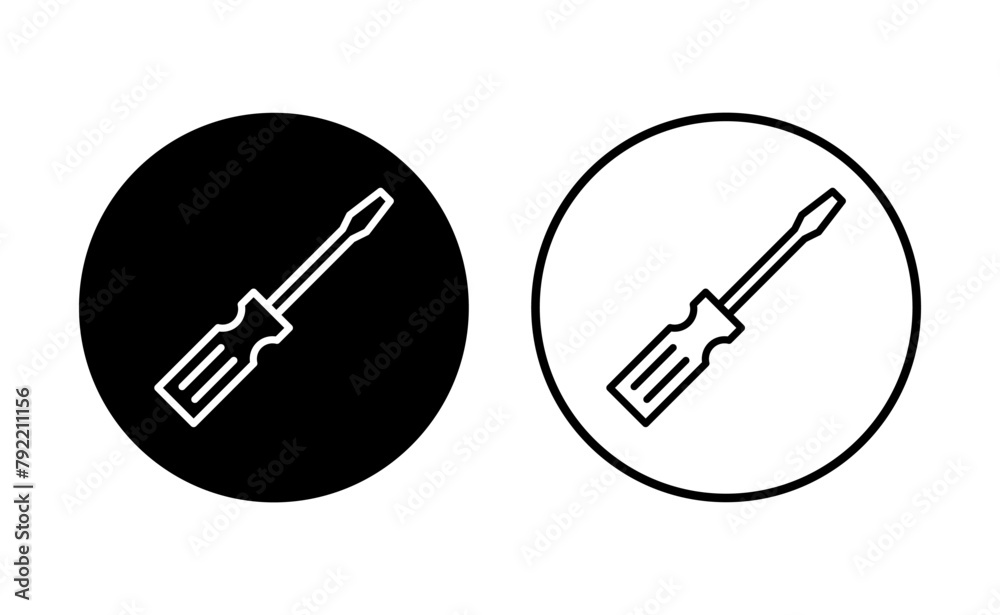 Screwdriver icon set. tools icon vector