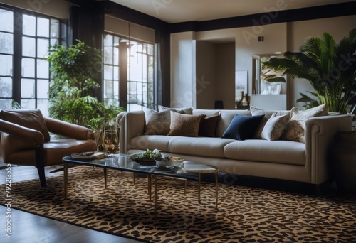 living room print animal theme interior Safari carpet © akkash jpg