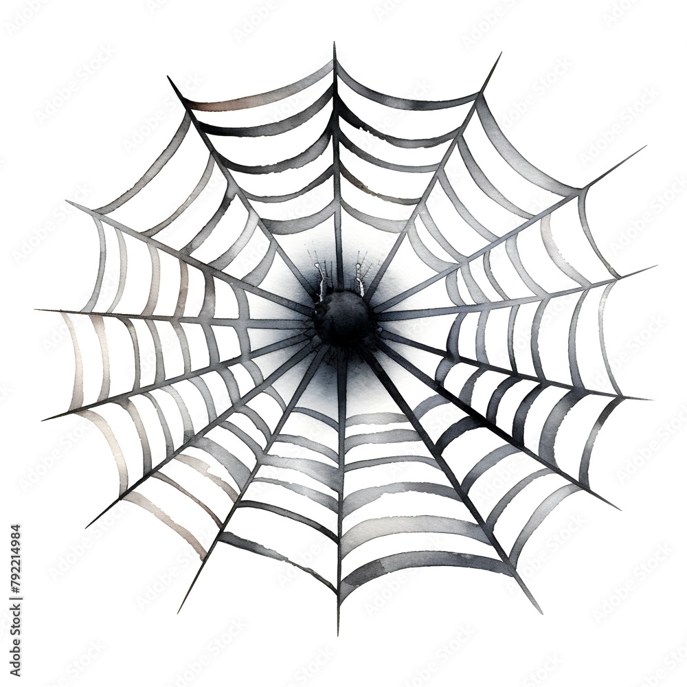 Watercolor spider web isolated on white background. Hand drawn illustration. Watercolor spider web isolated on white background. Hand drawn illustration.