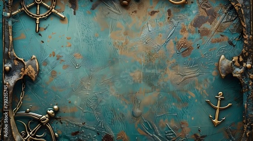 Pirate and nautical theme grunge background