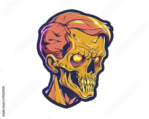 Head zombie illustration