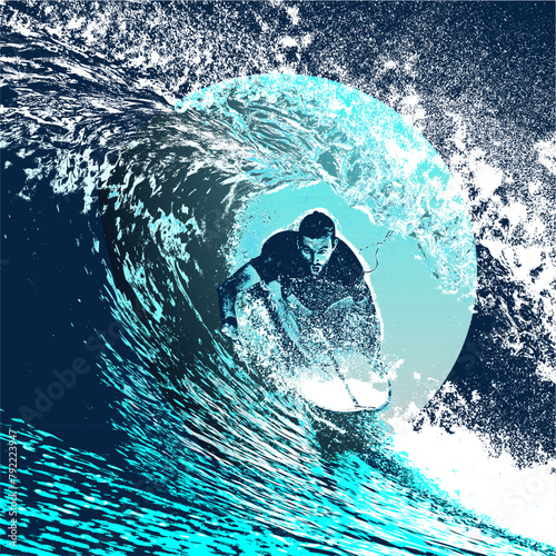 surf, ilustracion, olas, silueta, pegatina, surfista, vector	