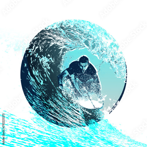 surf, ilustracion, olas, silueta, pegatina, surfista, vector	