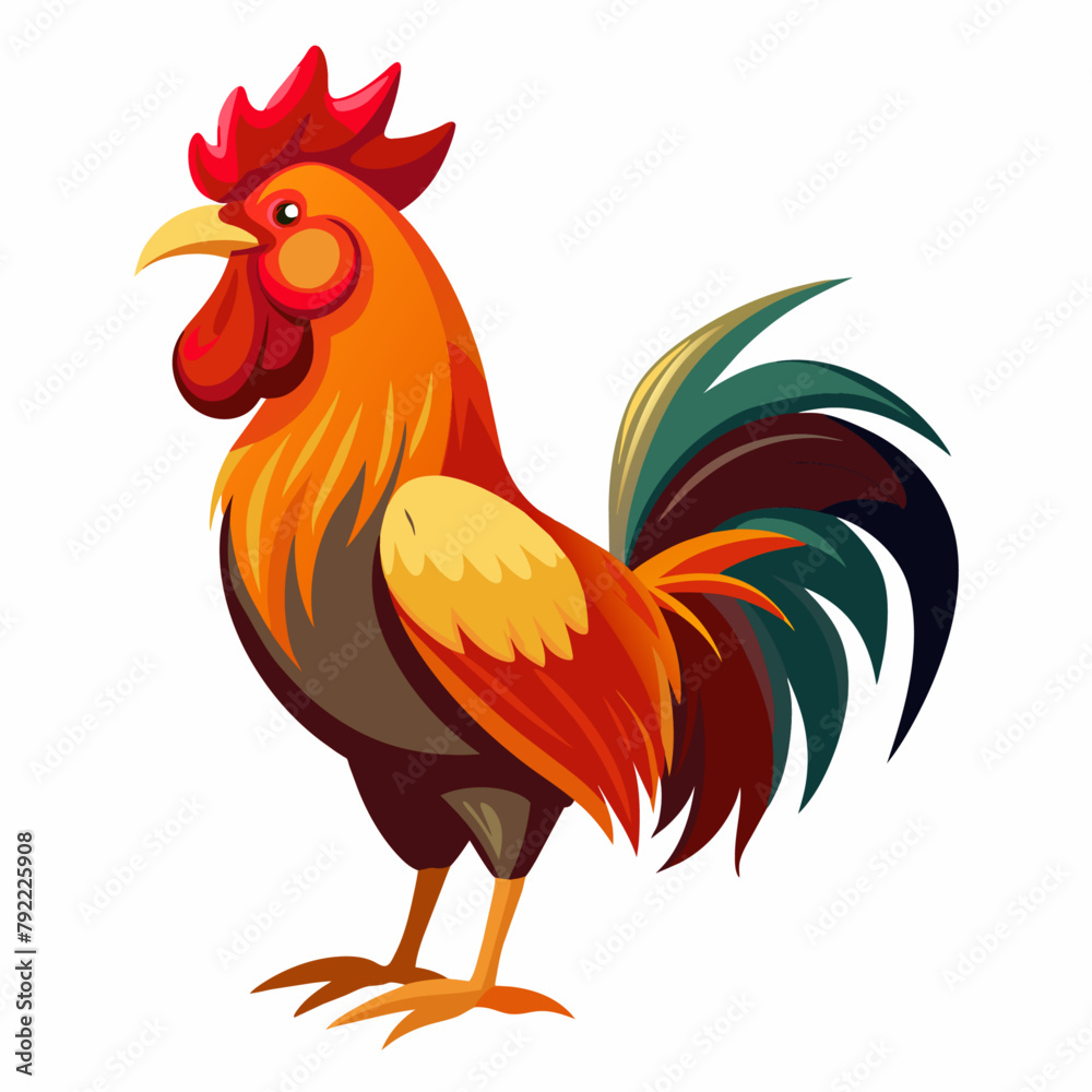 Fototapeta premium Rooster vector art illustration (1)