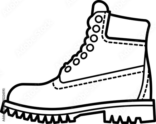 Safety Boots Outline Vector Illustration