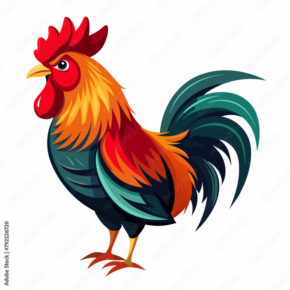 Fototapeta premium Rooster vector art illustration (17)