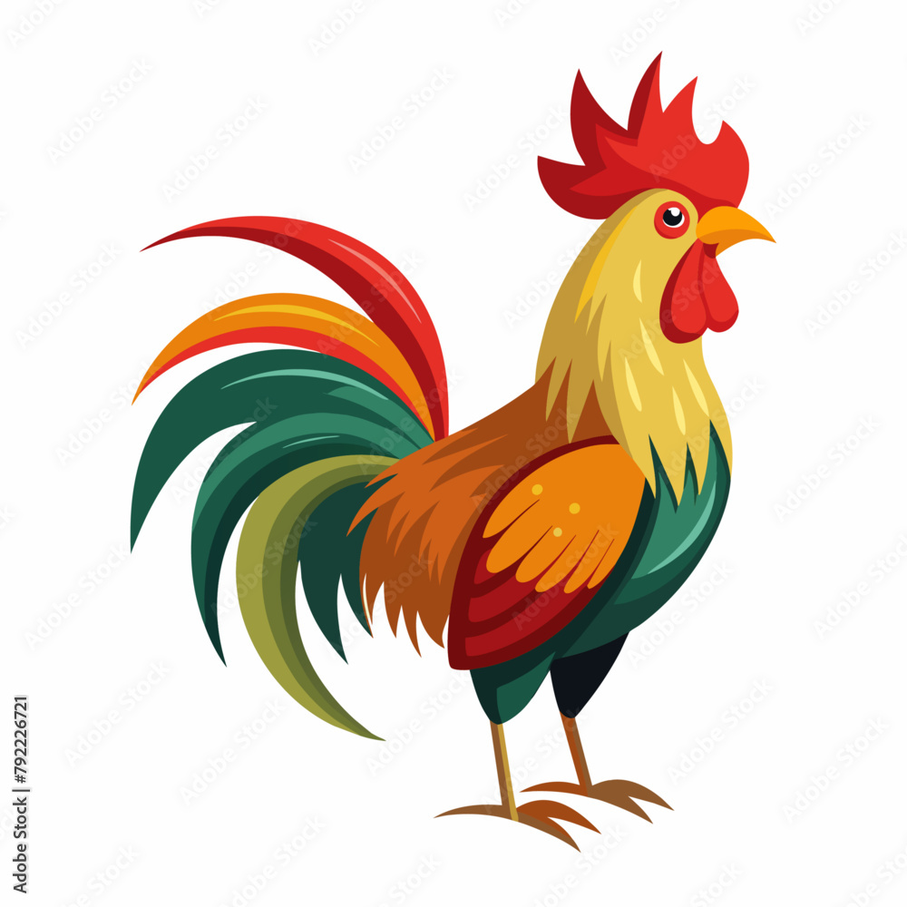 Rooster vector art illustration (19)