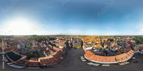 Aerial view of the historic town of Quedlinburg, Germany