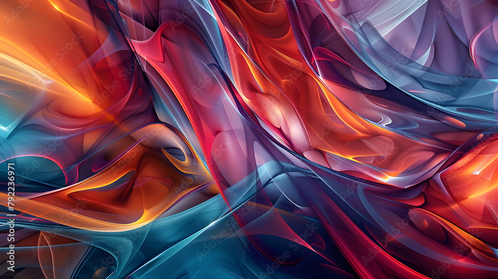 Swirling abstract illustration waves background in red blue and violet tone color Swirling abstract illustration waves background in red blue and violet tone color