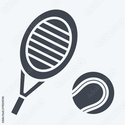 Icon String. related to Tennis Sports symbol. glyph style. simple design illustration