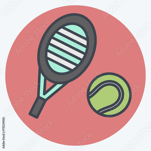 Icon String. related to Tennis Sports symbol. color mate style. simple design illustration