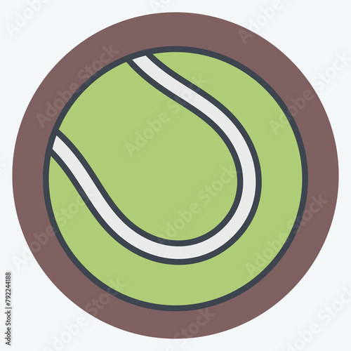 Icon Tennis Ball. related to Tennis Sports symbol. color mate style. simple design illustration