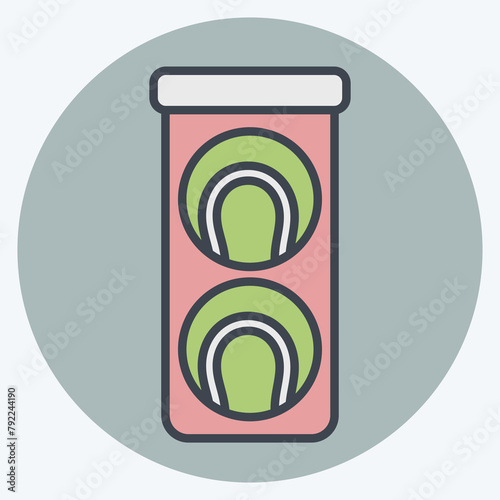 Icon Tennis Balls. related to Tennis Sports symbol. color mate style. simple design illustration