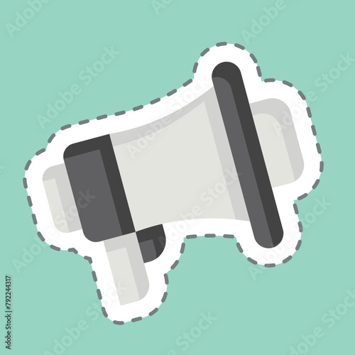 Sticker line cut Megaphone. related to Tennis Sports symbol. simple design illustration