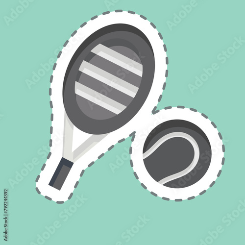 Sticker line cut String. related to Tennis Sports symbol. simple design illustration