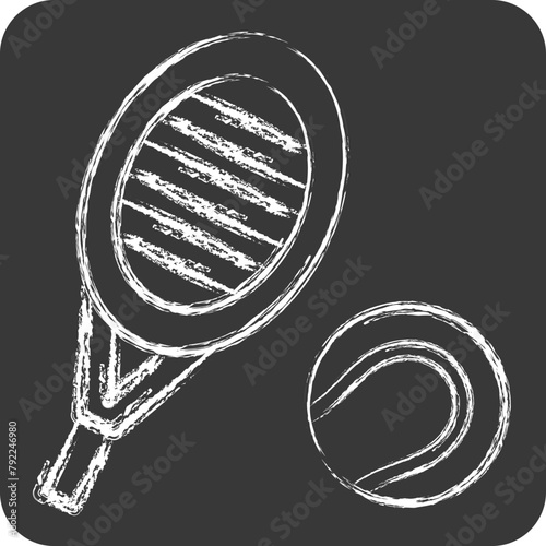 Icon String. related to Tennis Sports symbol. chalk Style. simple design illustration