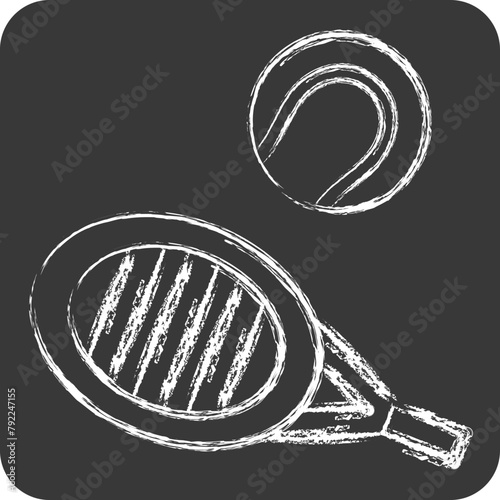 Icon Tennis. related to Tennis Sports symbol. chalk Style. simple design illustration