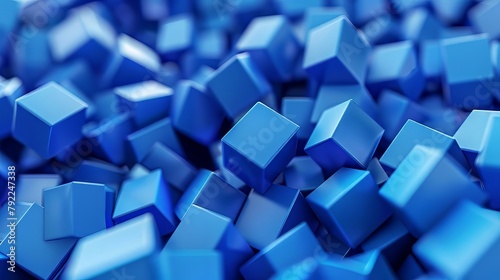 Blue Cube Abstract Background