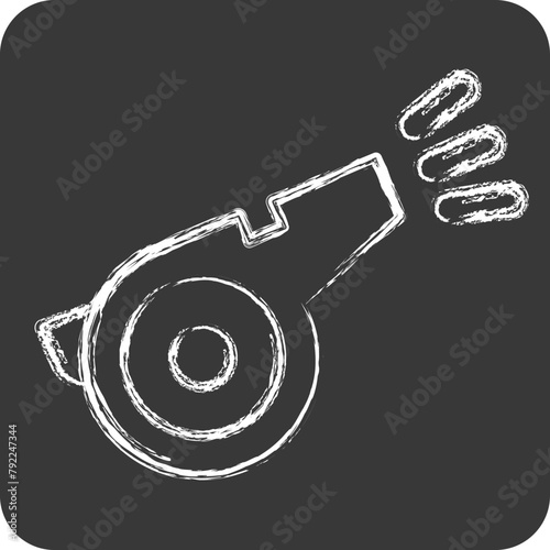 Icon Whistle. related to Tennis Sports symbol. chalk Style. simple design illustration
