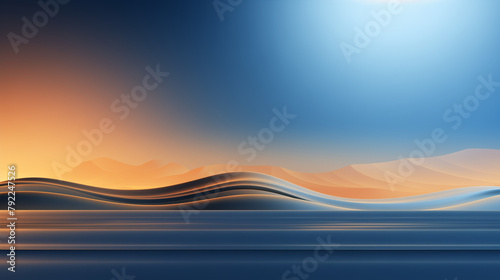 Blue and orange abstract landscape