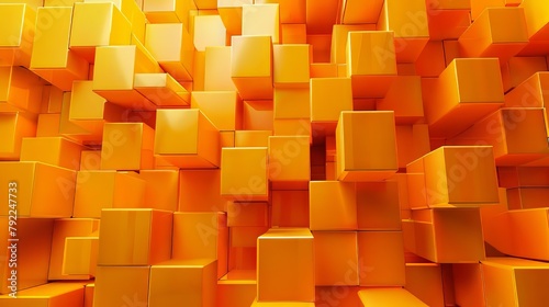 Orange Cube Abstract Background