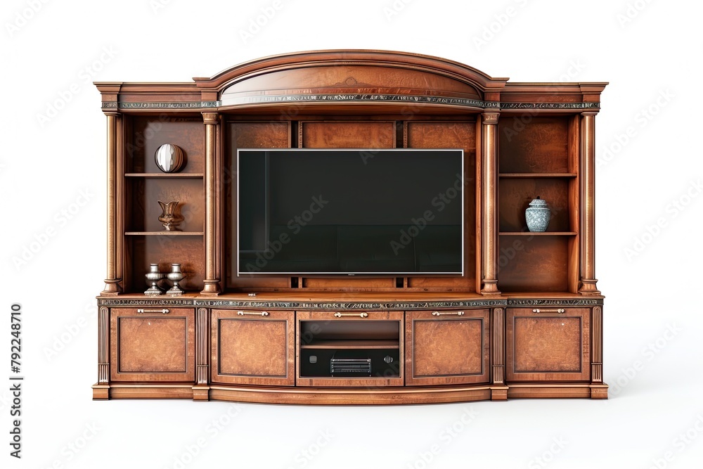 Classic Entertainment center Isolated on white Classic Entertainment center Isolated on white